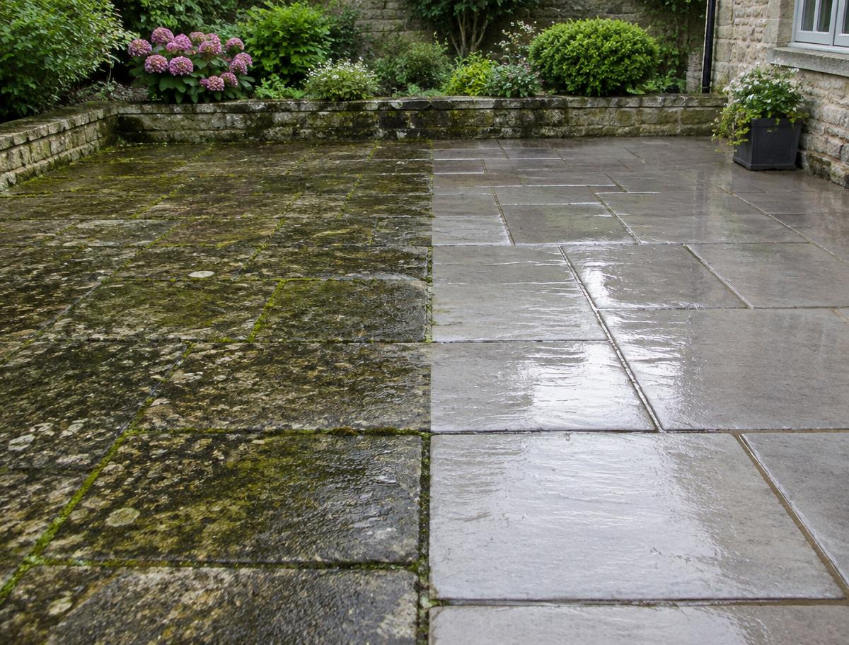 Patio jet washing